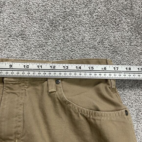 Lands' End Chino Carpenter Pants Womens 12 Brown High Rise Straight Casual 34x34 - Picture 9 of 13